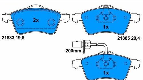 Ate set placute frana fata pt vw transporter 