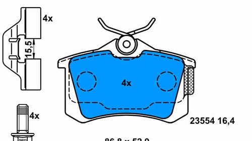 Ate set placute frana spate cu accesorii pt r