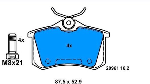 Ate set placute frana spate pt audi A6, allro