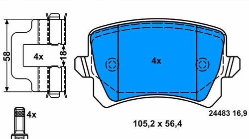 Ate set placute frana spate pt audi A6,Q3