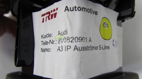 AUDI A3 8V Grile Aer S3 CHROM Blackpiano S-LINE Negru