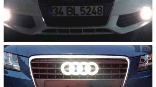 Audi A3, A4, A5, A6, A7,A8, Q3, Q5, Q7 - Emblema led dedicata pt grila fata (27 x 9,5cm)