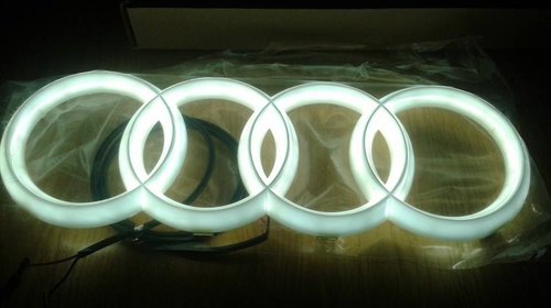 Audi A3, A4, A5, A6, A7,A8, Q3, Q5, Q7 - Emblema led dedicata pt grila fata (27 x 9,5cm)