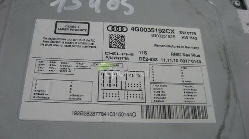 Audi A6 4G / A7 Audi Multimedia cod OM 4G0035192 CX