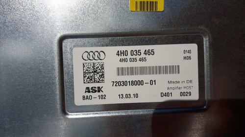 Audi A6 A7 S6 S7 A8 RS6 B&O Bang Olufsen Amplificator 4H0035465