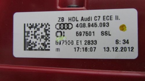 Audi A7 Sportback Stop stanga Hayon Led 4G8945093