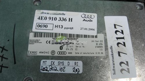 Audi Bluetooth 4E0862335 sw 4E0910336H Original A6 4F, A8 4E, Q7