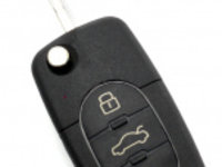 Audi - carcasa cheie tip briceag cu 3+1 butoane 1 buton de panica si baterie 1616 - CARGUARD