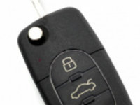 Audi - carcasa cheie tip briceag cu 3+1 butoane 1 buton de panica si baterie 1616