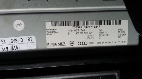 Audi MMI 2G Navigatie Radio K-BOX A8 A6 4F A4