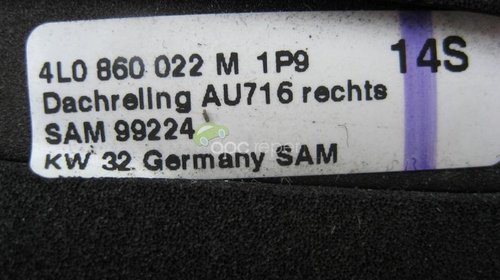 Audi Q7 4l Bare Longitudinale Plafon Culoare Neagra