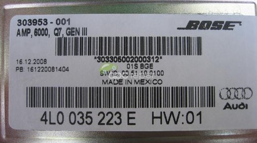 Audi Q7 4L MMI 3G Sistem BOSE Original