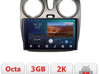B-dokker Navigatie dedicata Dacia Dokker Android Ecran 2K QLED octa core 3+32 carplay android auto kit-dokker+EDT-E309V3-2K