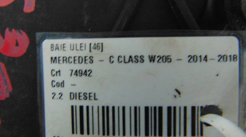 Baie ulei Mercedes C Class W205 din 2014-2018 , motor 2.2 Diesel