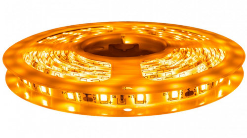 Banda led galbena 60 leduri 3528/m, 24V, rezi