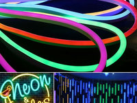 Banda LED Neon Flex 5 metri, 12V. Cod: JSUNSPT-NEON-2835-1-12V - Albastru