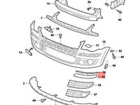 Bandou bara fata partea stanga VW Touran (1T2), 01.2007-07.2010, grunduit, vopsibil, cu ornament