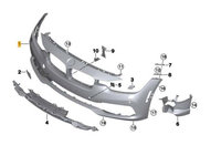 Bara fata Bmw Seria 3 (F30/31/34/35), 2015-12.2019, Model Fara Gt, cu gauri pentru Senzori de parcare (PDC), grunduit, Aftermarket