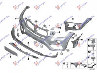 BARA FATA BMW X6 F16 2014->2019 Bara fata pentru vopsit (cu gauri senzori parcare si spalator far CAMERA) PIESA NOUA ANI 2014 2015 2016 2017 2018