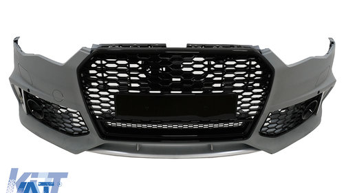 Bara Fata cu Grila Centrala compatibil cu Audi A6 C7 4G Facelift (2015-2018) RS6 Design