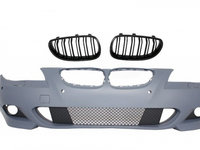 Bara Fata cu Grile Centrale Duble M-Technik Design Tuning BMW Seria 5 E60/E61 2003 2004 2005 2006 2007 COFBBME60MTP18WF