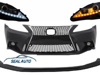 Bara Fata cu Lip Prelungire compatibil cu LEXUS IS XE20 (2006-2013) IS F Sport Facelift Design si Faruri LED DRL Negru