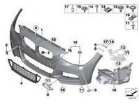 Bara fata grunduita cu orificii spalator si PDC (M-SPORT BMW SERIES 2(F22/23)COUPE/CABRIO 14- cod 51118057047