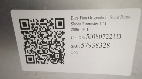 Bara Fata Originala In Stare Buna Skoda Fabia 5J (facelift) 2010 2011 2012 2013 2014 5J0807221D