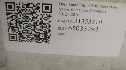 Bara Fata Originala In Stare Buna Volvo V40 Cross Country 1 2012 2013 2014 2015 2016 31353310
