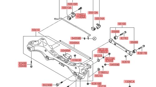 Bara stabilizatoare spate ( echipata cu suporti / bucsi ) Hyundai I40 OE 55510-3Q111