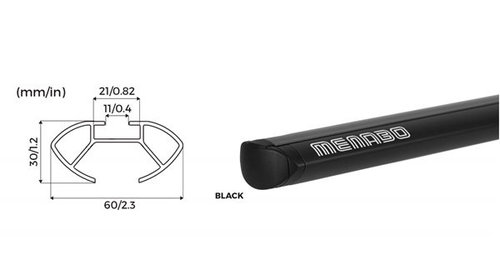 Bare transversale Menabo Delta Black pentru Dacia Logan, 4 usi, model 2004-2012