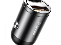 Baseus Tiny Star Mini încărcător Rapid Pentru Mașină Port USB 30W Gri (VCHX-A0G)