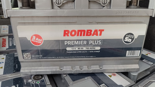 Baterie acumulator auto Rombat 80Ah 760a Rombat Premier Plus 12V * noua * 2023