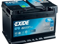 Baterie acumulator auto start stop AGM Exide EL700 70ah 12v 760a noua