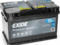 Baterie acumulator Exide Premium 72aH 720A 12V MODEL EA722 NOUA 2023