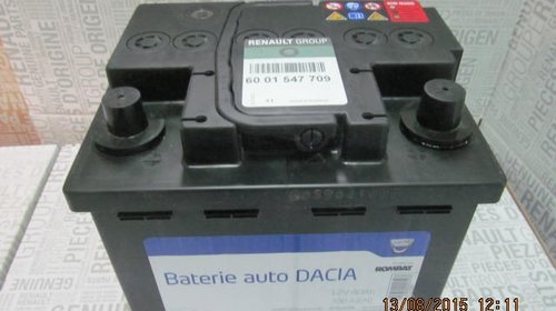 Baterie auto 50 Ah 420 A(EN) 12V Originala Dacia 6001548896