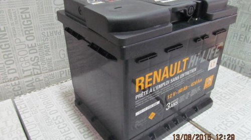 Baterie auto 50 Ah 420 A(EN) 12V Originala Renault 7711238596