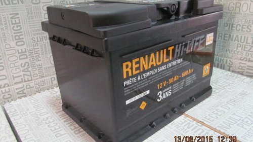 Baterie auto 50 Ah 600 A(EN) 12V Originala Renault 7711130088