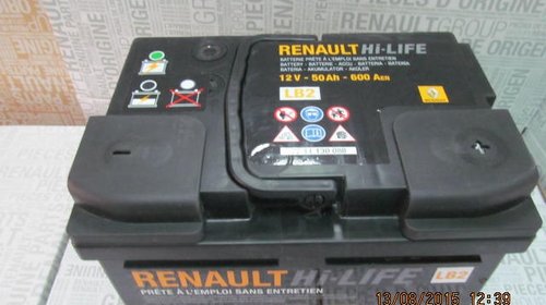 Baterie auto 50 Ah 600 A(EN) 12V Originala Renault 7711130088