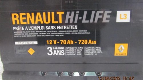 7711238598 Renault - Battery Renault 12V 70AH 720A(EN) R+ 77 11
