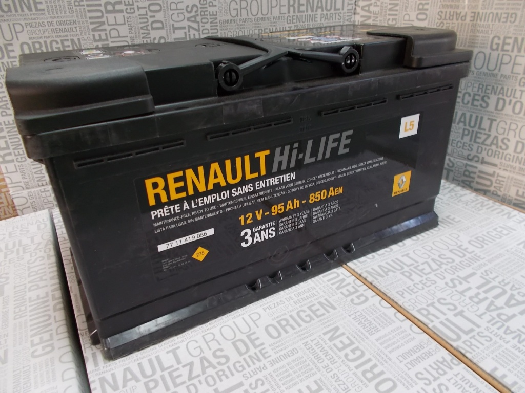 Starterbatterie Renault 12V 95Ah 850A(EN) R+ - 7711423286 Renault -   Shop