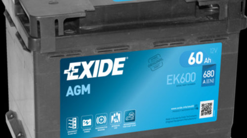 Baterie de pornire EK600 EXIDE pentru Kia Cee