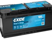 Baterie de pornire MERCEDES-BENZ G-CLASS (W463), AUDI Q7 (4L), AUDI A5 (8T3) - EXIDE EK1050