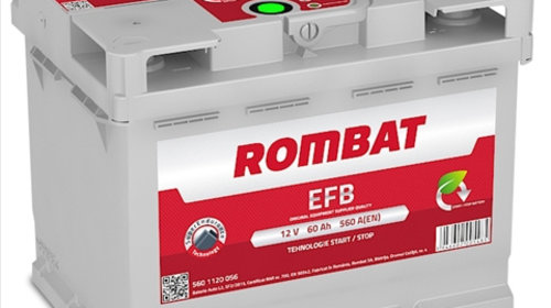 Baterie de pornire ROMBAT EFB 60Ah 560A 12V