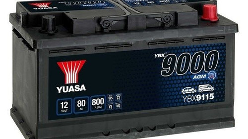 Baterie de pornire YUASA YBX9115 AGM 80Ah 12V