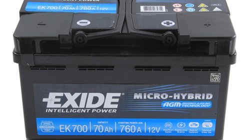 Baterie EXIDE AGM EK700 70Ah
