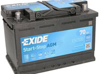 Baterie Exide Agm Start-Stop 70Ah 760A 12V EK700