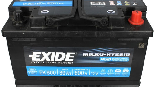 Baterie Exide Agm Start-Stop 80Ah 800A 12V EK800