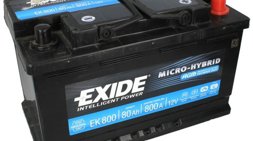 Baterie Exide Agm Start-Stop 80Ah 800A 12V EK