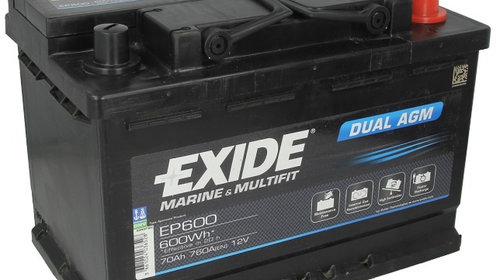 Baterie Exide Equipment Gel, Marine &amp; Multifit 70Ah 760A 12V EP600